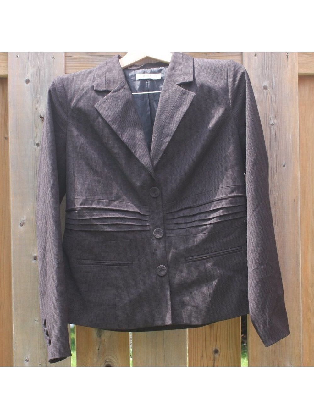 Ricki's Brown Checkered Stripe Blazer Size 10